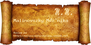 Malinovszky Mónika névjegykártya