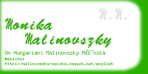 monika malinovszky business card